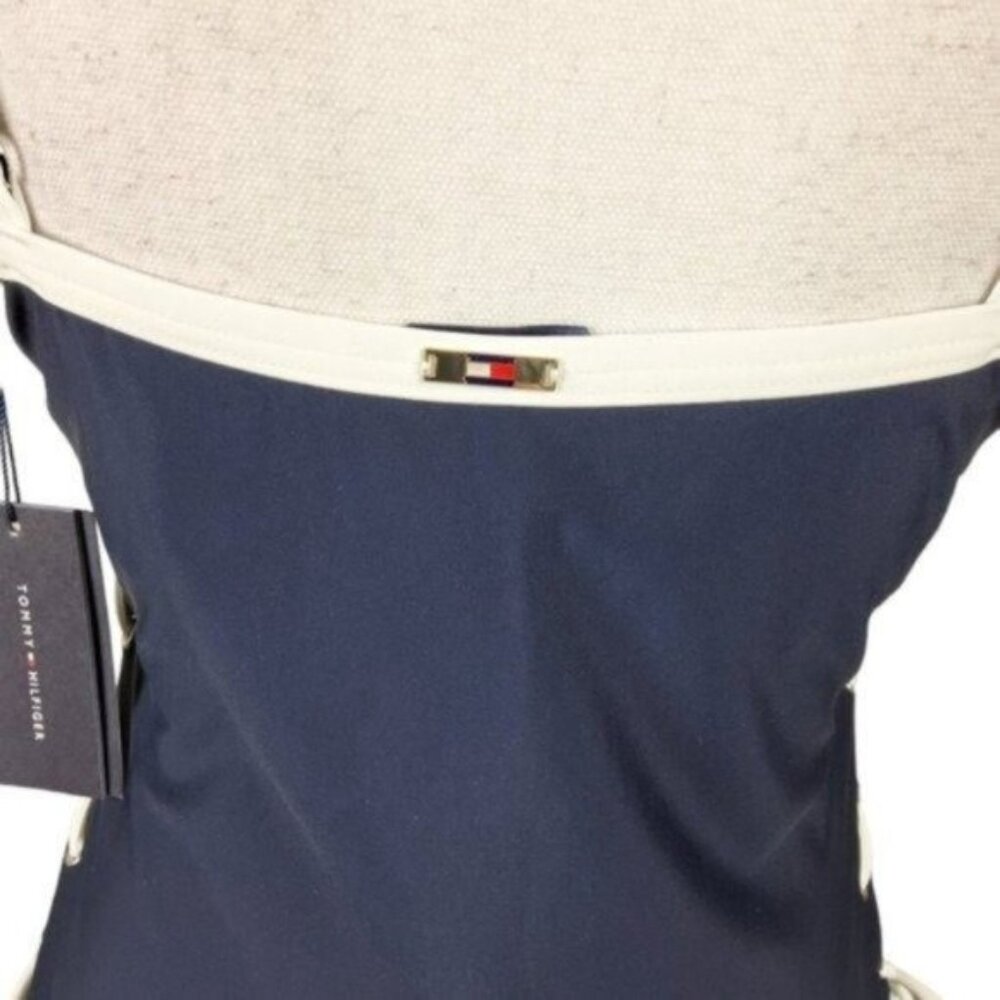 Tommy Hilfiger Side Lace Up Tankini Top Navy Size Large - Picture 5 of 10